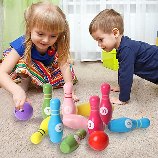 Rynx | Kids Colorful Wooden Bowling Set