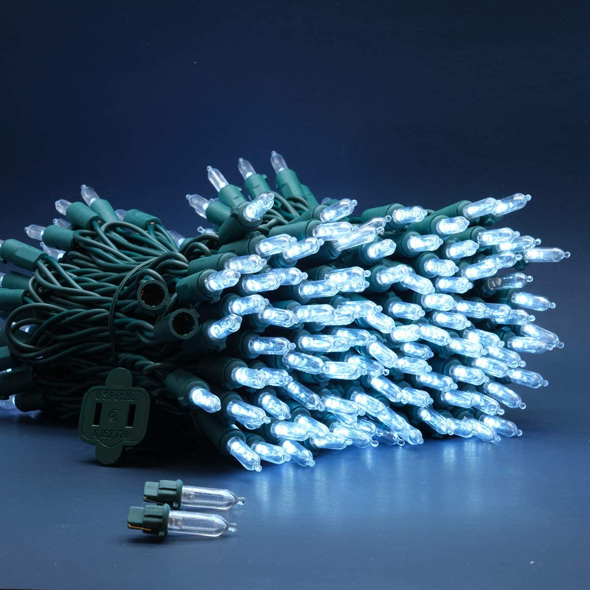 Rynx | Sweet Shine 200 Connectors Cold White Led Christmas Lights, 66 Ft Green Wire, Ul Certified