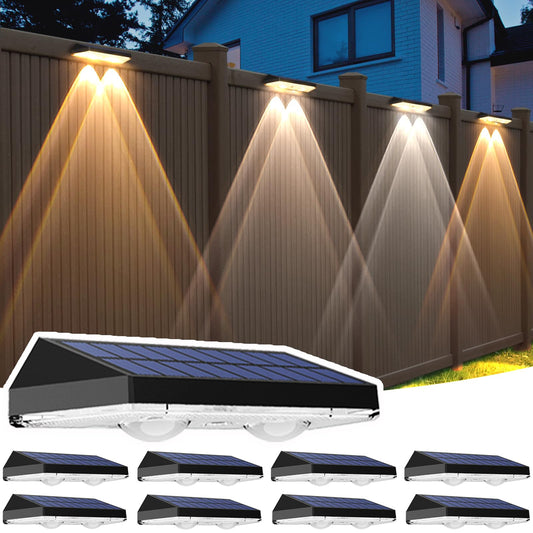 Rynx | Mancra 9 Pack Solar Lights Outdoor, LED Twilight to Dawn Solar Lights Outdoor Waterproof Platform Lights for Outdoor Stair Wall Por