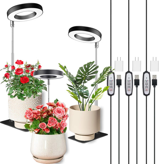 Rynx | Ej'S Supercar LED grow light for indoor plants, full spectrum, timer, 3-pack, adjustable