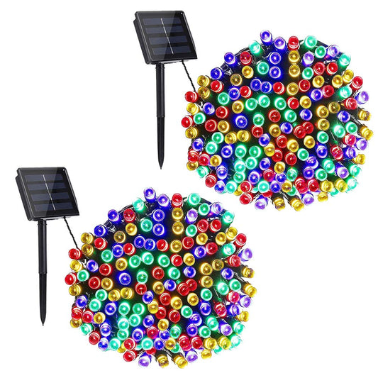 Rynx | Toodour Solar Energy Christmas Lights, 2 Packs Total 144Ft 400 LED 8 Modes Solar Lights, Waterproof Solar Outdoor Christmas Lights For Garden, Patio, Fence, Balcony, Christmas Trees Decor - Multicolor