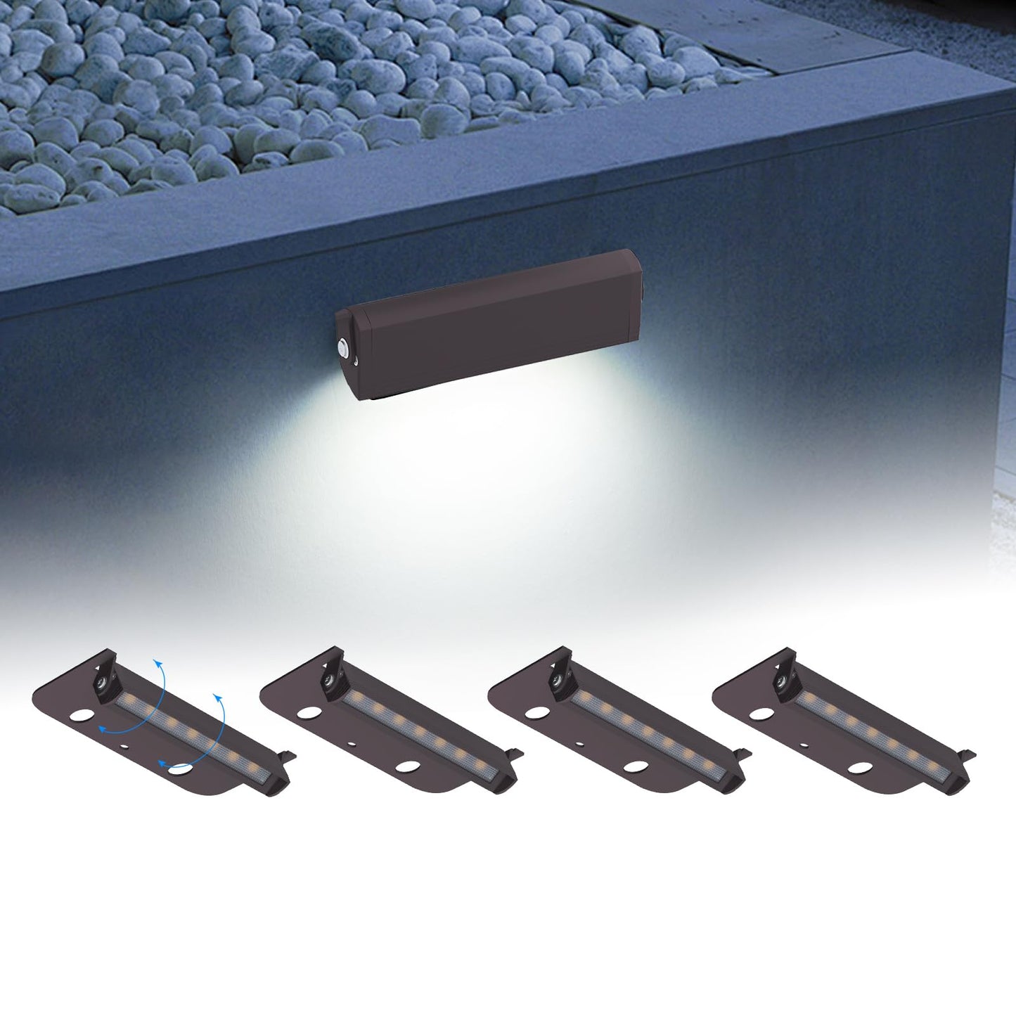 Rynx | Kwinmyso 4 Packs 4 Inch Led 1.8W Hardscape Lighting, 12V Ac/Dc Low Voltage Retaining Wall Light Pavers Lighting, 5000K Daylight White