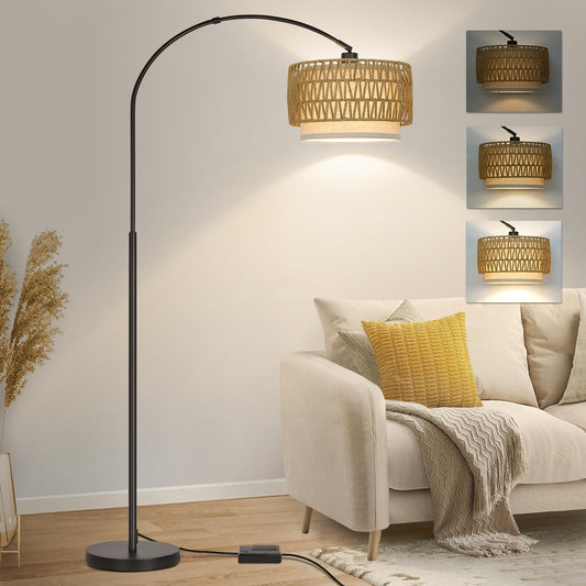 Rynx | Bobomomo Retro 27'' Usb Charging Options A/C Country Single Lamps For Bedroom Retro Side Table Lamps Bedside Lamp For Night