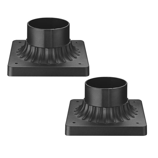 Rynx | Darkaway Outdoor Post Light Base Mounting, Post Light Adapter 3'' Pier Mounting Base With Matte Black Finish For Covering Veranda Patio, 5.5