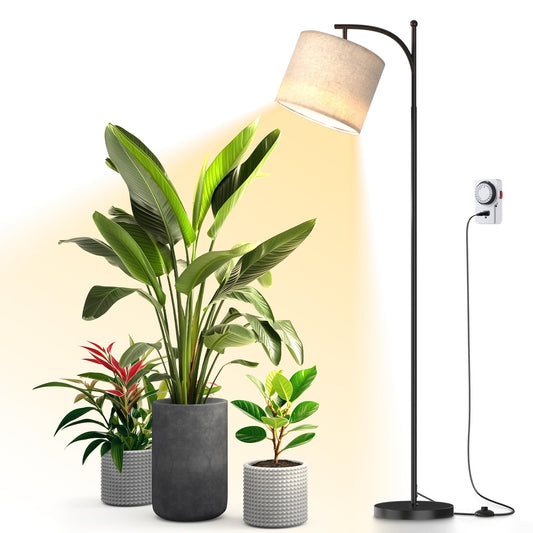Rynx | Bstrip Floor Grow Light For Indoor Plants Full Spectrum, 3000K High Plant Light, 25W Led Grow Light With Stand Floor Lamp With Automatic On/Off Timer Function, Angle Adjustable
