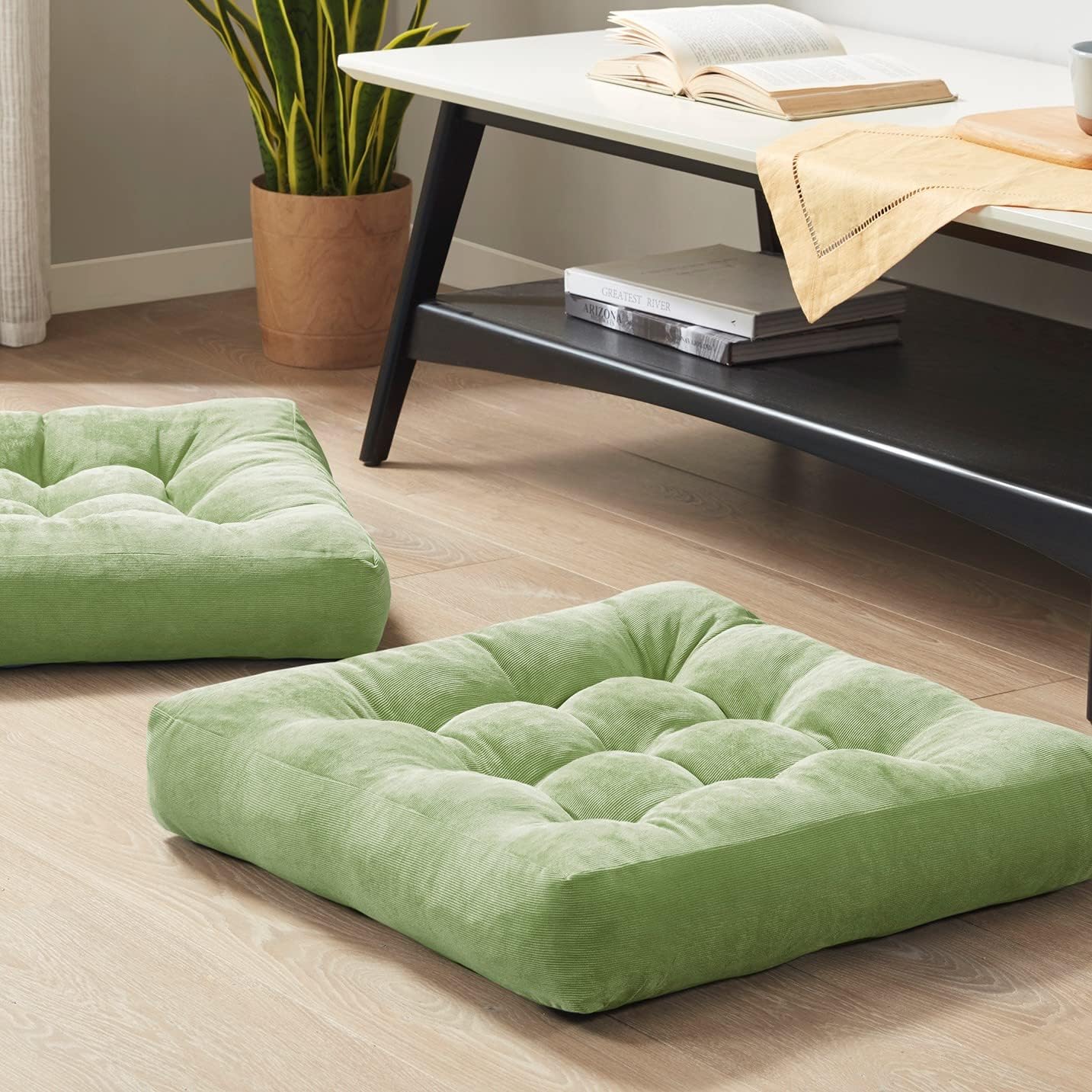 RYNX | Set of 2 Luxury Meditation Cushions Green