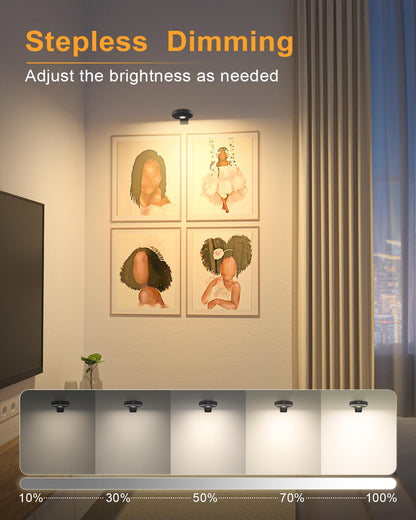 Rynx | Willed Wireless Rechargeable Picture Light with Remote Control, Dimmable Art Lighting, Magnetic Design