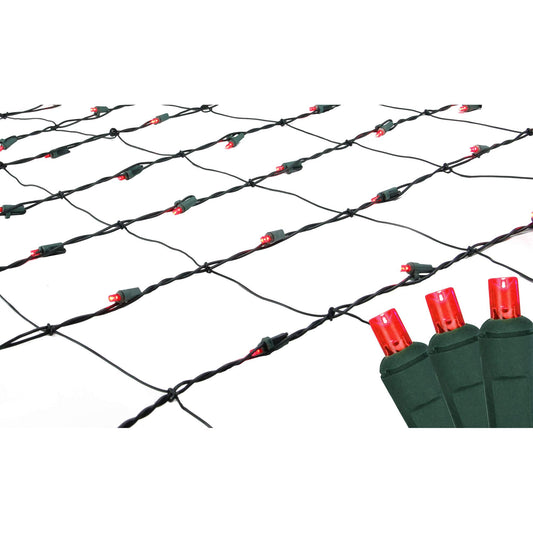 Rynx | Northlight 4' X 6' Red Led Christmas Net Lights - Wide Angle, Green Wire