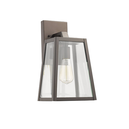 Rynx | Chloe Leodegrance 14" Bronze Outdoor Wall Lamp, 1 Light, Glass Shade, Elegant Design