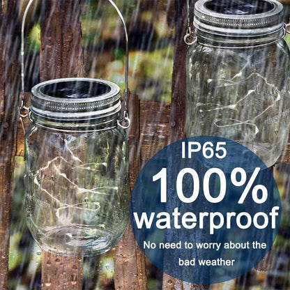 Rynx | Sunkite 12-Pack Solar Mason Jar Light Sources, 30 Led Waterproof Fairy Lights For Garden Decor - Cool White