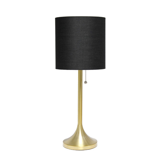 Rynx | Simple Design Lt1076-Gdb Tapered Fabric Drum Shade Table Lamp, Gold And Black, Gold/Black, 8 X 8 X 21