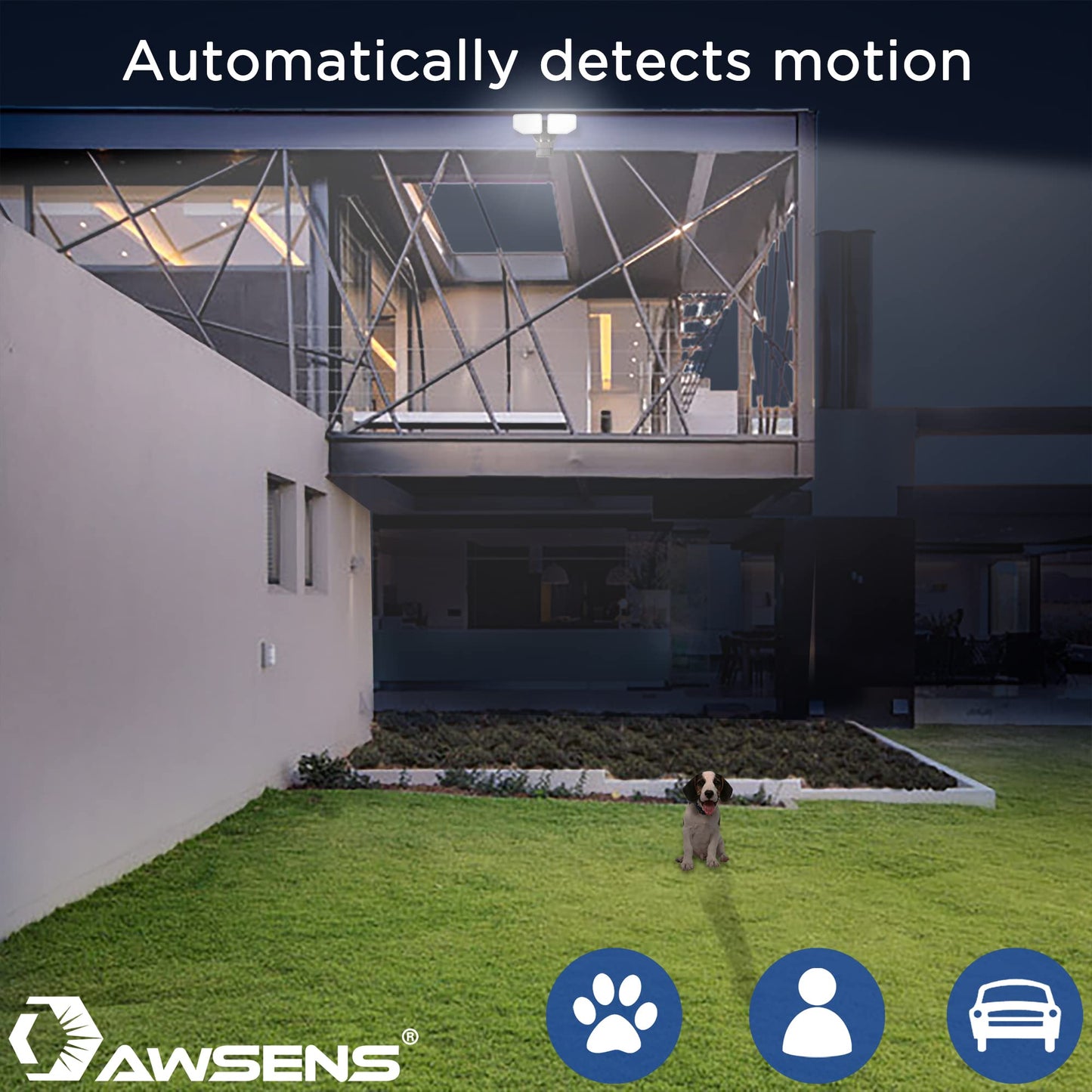 Rynx | Awsens 30W Led Motion Sensor Light - 2600 Lm, 180° Outdoor Flood Light, Waterproof, Bronze