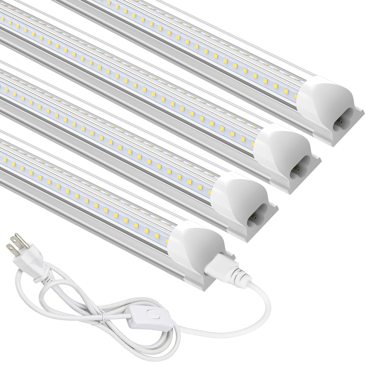 Rynx | Reisener 4 Pack Ultra Light 4Ft Led Shop Lights For Garage, 4500 Lumen 5000K Daylight, 48 Inches Linkable Plug & Play Light Fixture