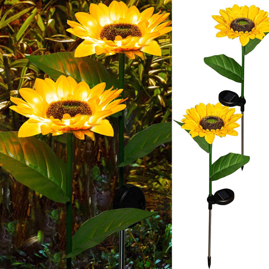 Rynx | Dazzle Bright Solar Led Sunflower Light, 2 Pack Waterproof Garden Decor For Outdoor Use