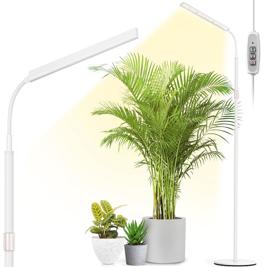 Rynx | Foxgarden® Growth Light, Full Spectrum Plant Lighting Strip With Stand For Indoor Plants, 47.2-63 Inches Height Adjustable, Strong Growth Lamp With Automatic On/Off Timer 4/8/12H, 4 Dimmable Brightness, White