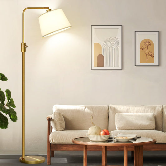 Rynx | Nintiue Dimmable Floor Lamp, 1000 Lm Led Edison Bulb Included, Arc Floor Lamps For Living Room Modern Standing Lamp Tall Lamps For Living Room Bedroom - Brass