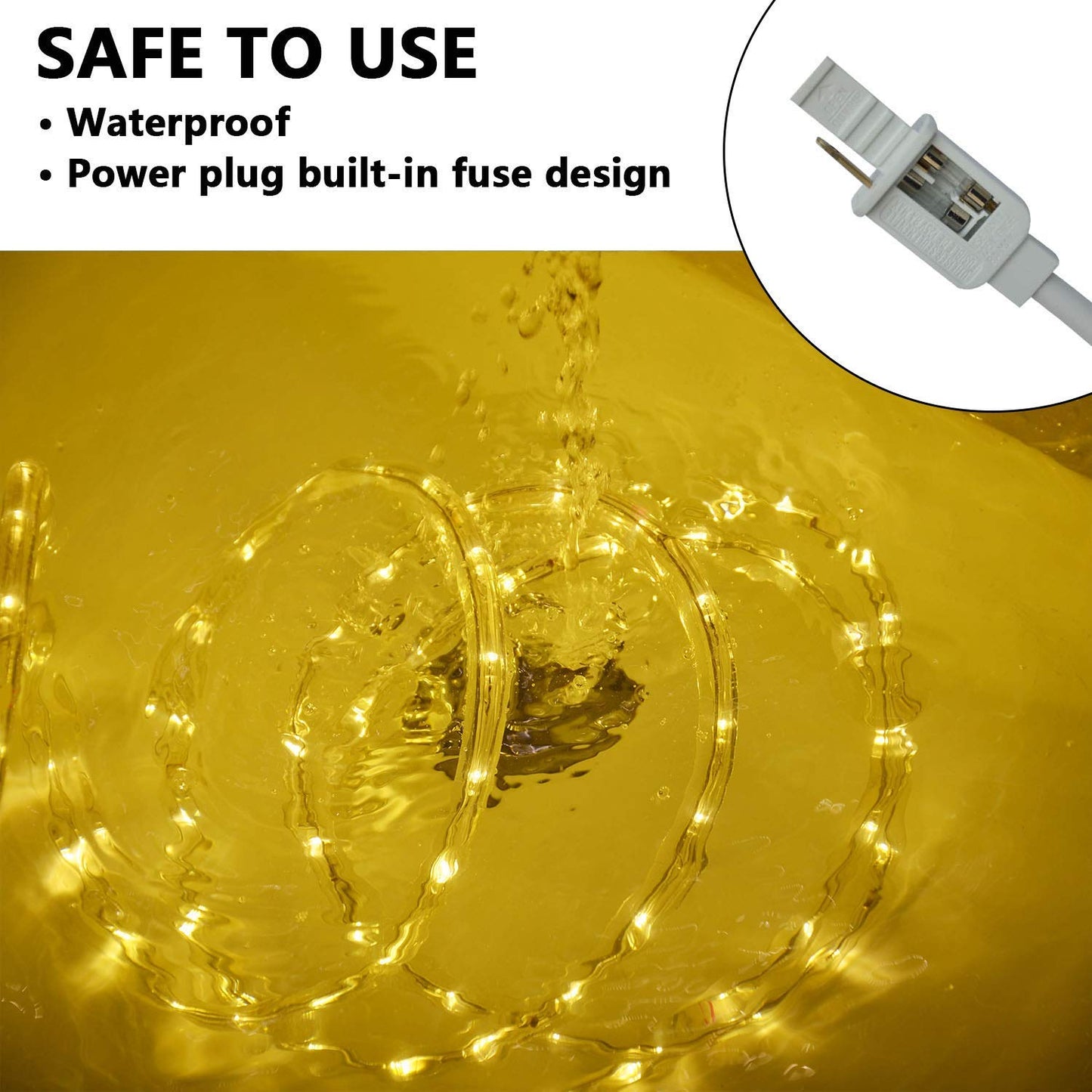 Rynx | Surnie 50Ft Led Sail Light, Warm White Waterproof, Cuttable Indoor/Outdoor Christmas Decoration