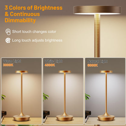 Rynx | Willdoak Wireless LED Table Lamp - 6000Mah Rechargeable, Dimmable, Waterproof, Bronze