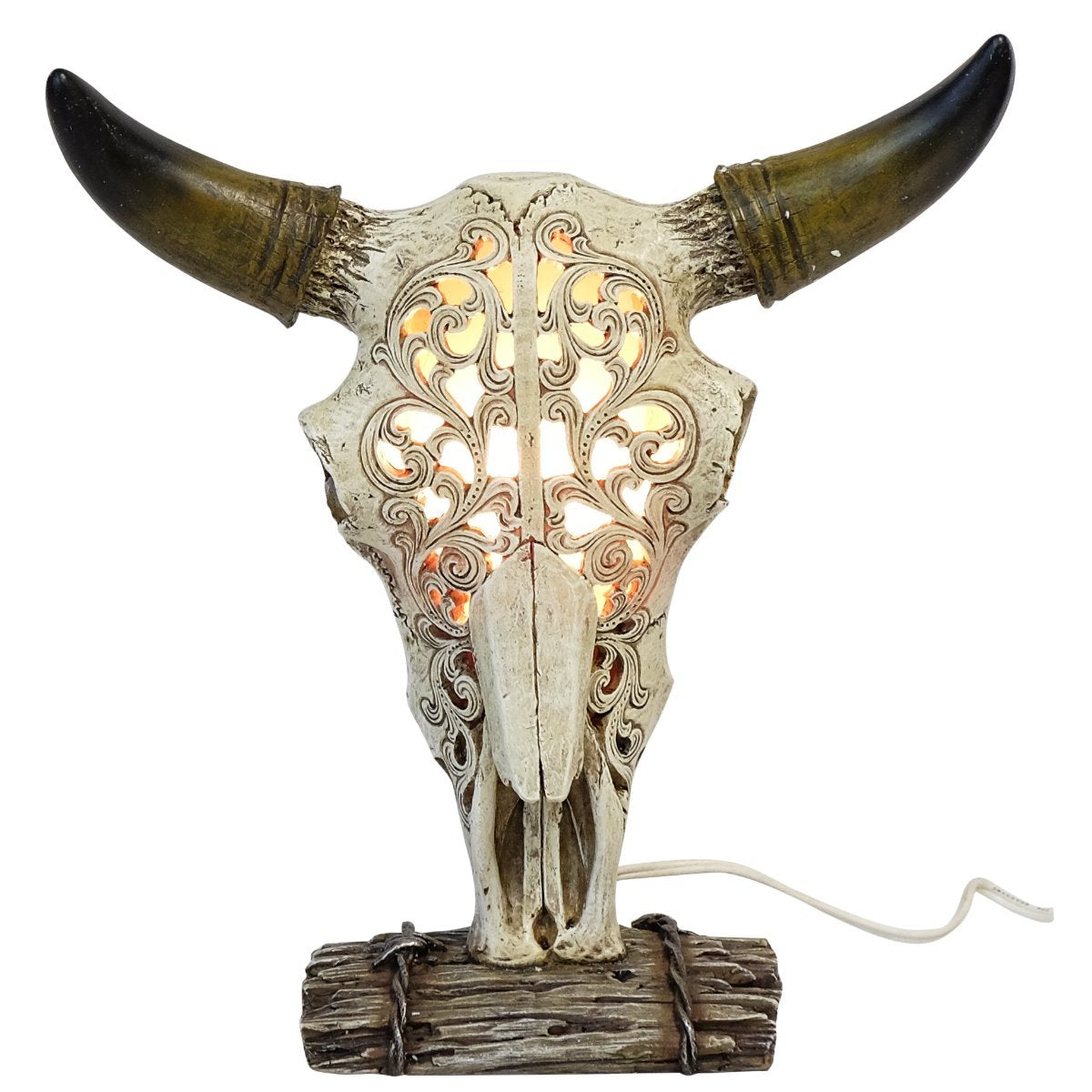 Rynx | Ll Home Bone Resin Tooled Skull Night Light - Unique Home Decor Accent