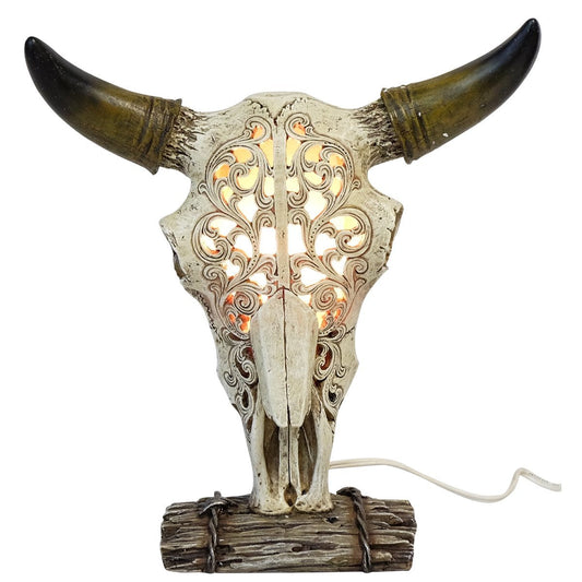 Rynx | Ll Home Bone Resin Tooled Skull Night Light - Unique Home Decor Accent