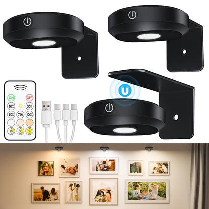 Rynx | Willed Wireless Rechargeable Picture Light with Remote Control, Dimmable Art Lighting, Magnetic Design