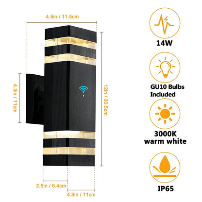Rynx | Tewei Dusk To Dawn Black Outdoor Wall Lights, Waterproof LED Wall Lamp, 3000K, 2-Pack