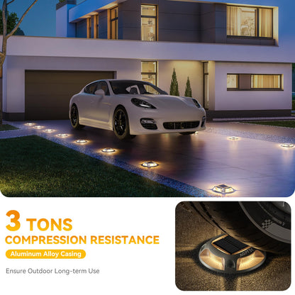 Rynx | Agptek Solar-Powered Driveway Light 12 Pack, Waterproof LED Pathway & Dock Lights, Warm & White