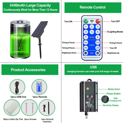 Rynx | Kushopfast 149Ft Soltau Light, 1500 Led Cold White, 8 Modes, Waterproof For Outdoor Indoor