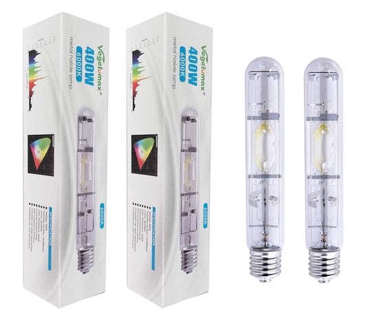 Rynx | Vegelumax Mh 400Watt Metal Halide Hid Grow Light Bulb Lamp With High Par Enhanced Blue And Violet Spectrum For Horticulture Vegetative Growth, Cct 6000K, 36,000Lumens, E39 Base, 2Pack