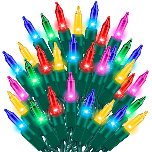 Rynx | Twinglehome Ultra-Bright Connect End To End Multi Christmas Mini Light 300L 63.8Ft(2Sets-Each 150L)Ul Listed Incandescent Bulb String Light For Indoor Outdoor Holiday Garden Party Christmas Tree Decor