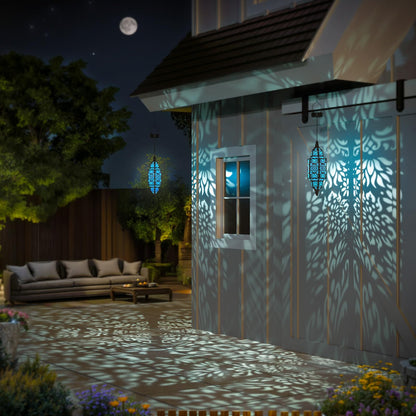 Rynx | Twinkya Solar Lanterns - Waterproof metal hanging lights for outdoor garden, black, 1 pack