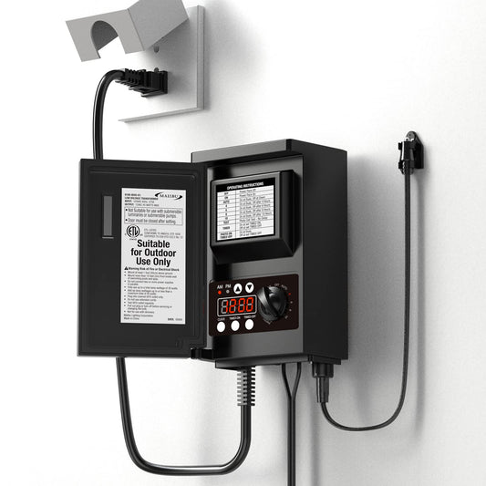 Rynx | Malibu Low Voltage Transformer 45 Watt For Outdoor Landscape Lighting With Photocell Sensor Timer And Weather Shield For Spotlights Floodlights Garden Path Lights 120V Ac To 12V Ac