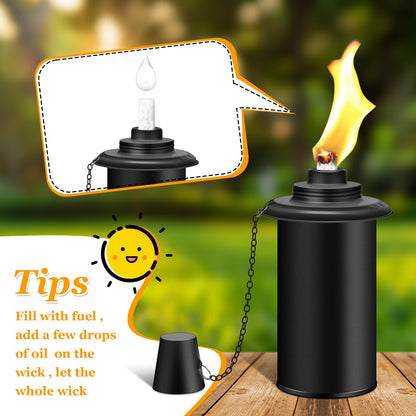Rynx | Fan-Torches 4 Pack Refillable Torch Holders, 16Oz Citronella Fuel For Outdoor Parties