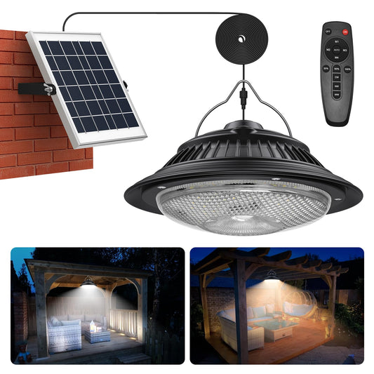Rynx | Uponun Solar Pendant Lamps with Motion Sensor, 5 Modes Dimmable, Waterproof for Indoor/Outdoor