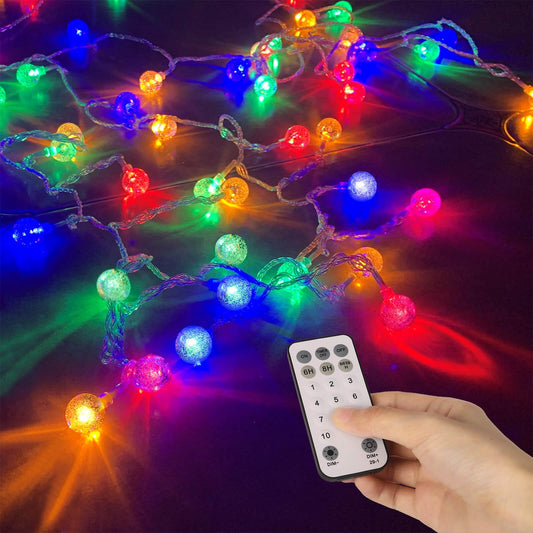 Rynx | Rxment 50Ft Multicolored & Warm White Floodlights, Expandable Crystal Ball For Indoor & Outdoor