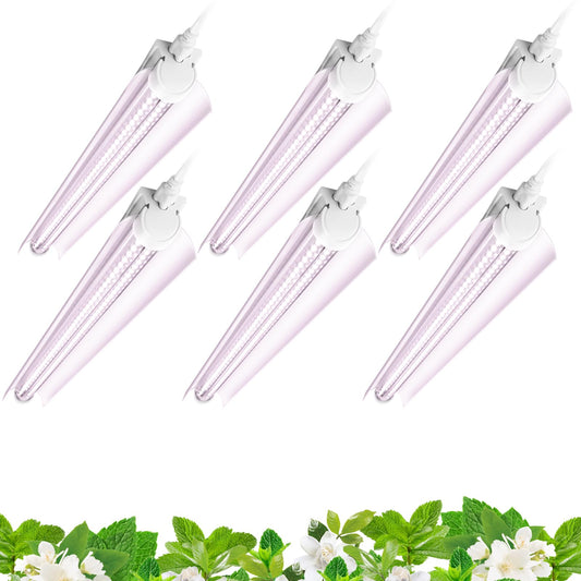 Rynx | Barrina 2Ft Full Spectrum Led Grow Light, 144W, V-shaped Reflector, 6-Pack For Indoor Plants