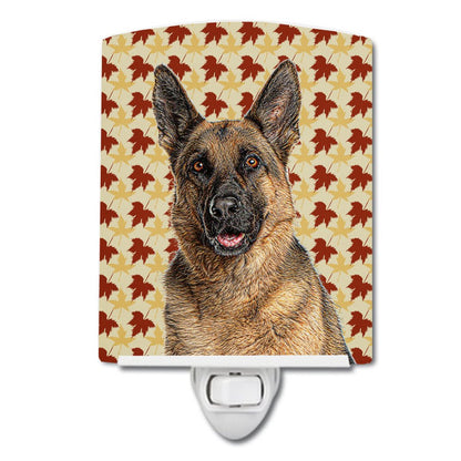 Rynx | Caroline'S Treasures Autumn Leaves German Shepherd Ceramic Night Light, UL Approved, 6X4X3"