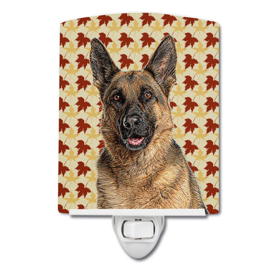 Rynx | Caroline'S Treasures Autumn Leaves German Shepherd Ceramic Night Light, UL Approved, 6X4X3"