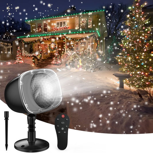 Rynx | Elec3 Christmas Snowfall Light Projector, Led Snow Light With Remote Control Holiday Light Rotation For Valentine's Day Christmas Halloween Holiday Party Wedding Garden House Landscape Decorations