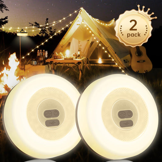 Rynx | Camping String Lights (2-Pack) 10M, Outdoor Camping Lights For Christmas, 7 Modes, IPX4 Waterproof, Rechargeable LED Lights For Outdoor Tents, Hiking, And Decoration