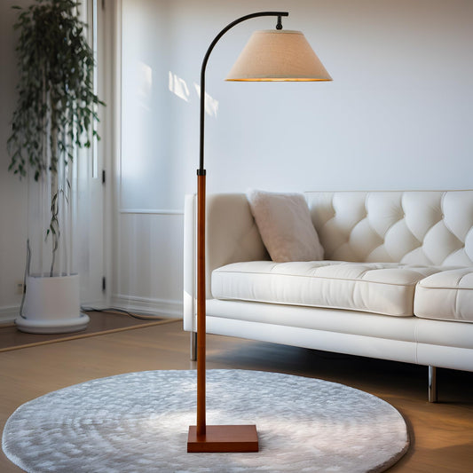 Rynx | G-Safava 63" Black Arc Floor Lamp with Foot Switch for Living Room & Bedroom Lighting