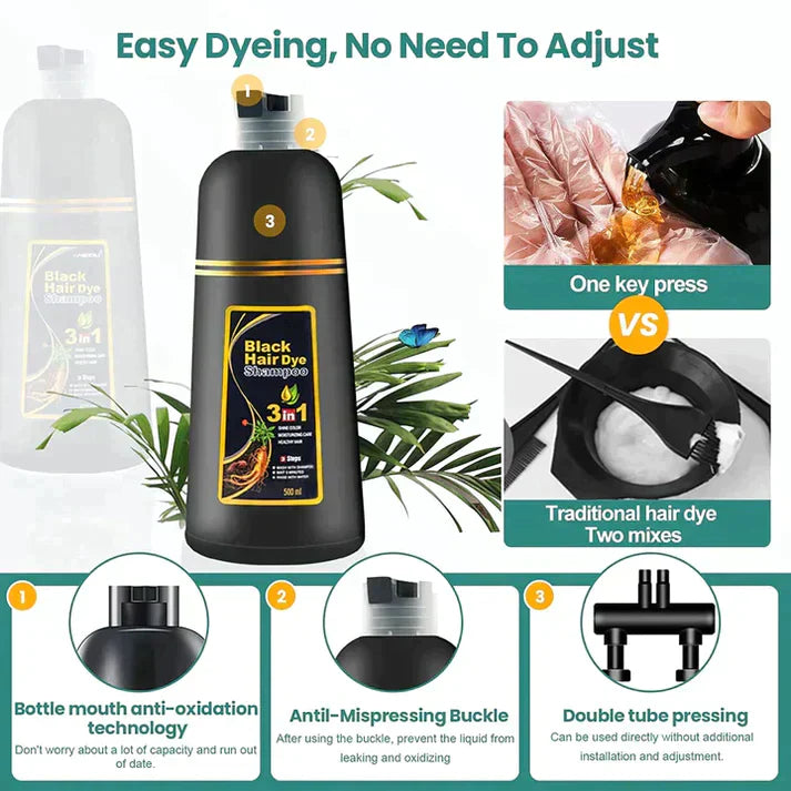 RYNX | Black Hair Dye Shampoo (Ayurvedic No Side Effect)