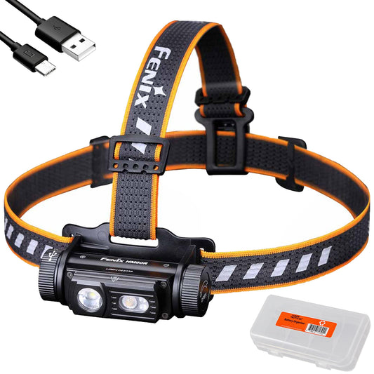 Rynx | Fenix Hm60R Headlamp, 1300 Lumen Usb-C Charging, Flood & Red Light, Organizer Included