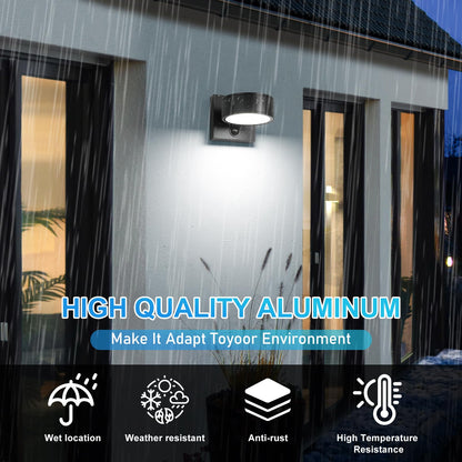 Rynx | Double Century Motion Sensor Outdoor Wall Lamp, 8W Led Waterproof Light, 3000K/4000K/5000K