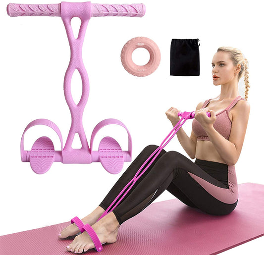 Rynx | MEYUEWAL Pedal Resistance Band with Grip Ring, Upgraded Natural & Eco-friendly Elastic Pull Band Fitness Sit-up Training at Home, for Abdomen, Waist, Arm, Yoga Stretching Slimming Workout