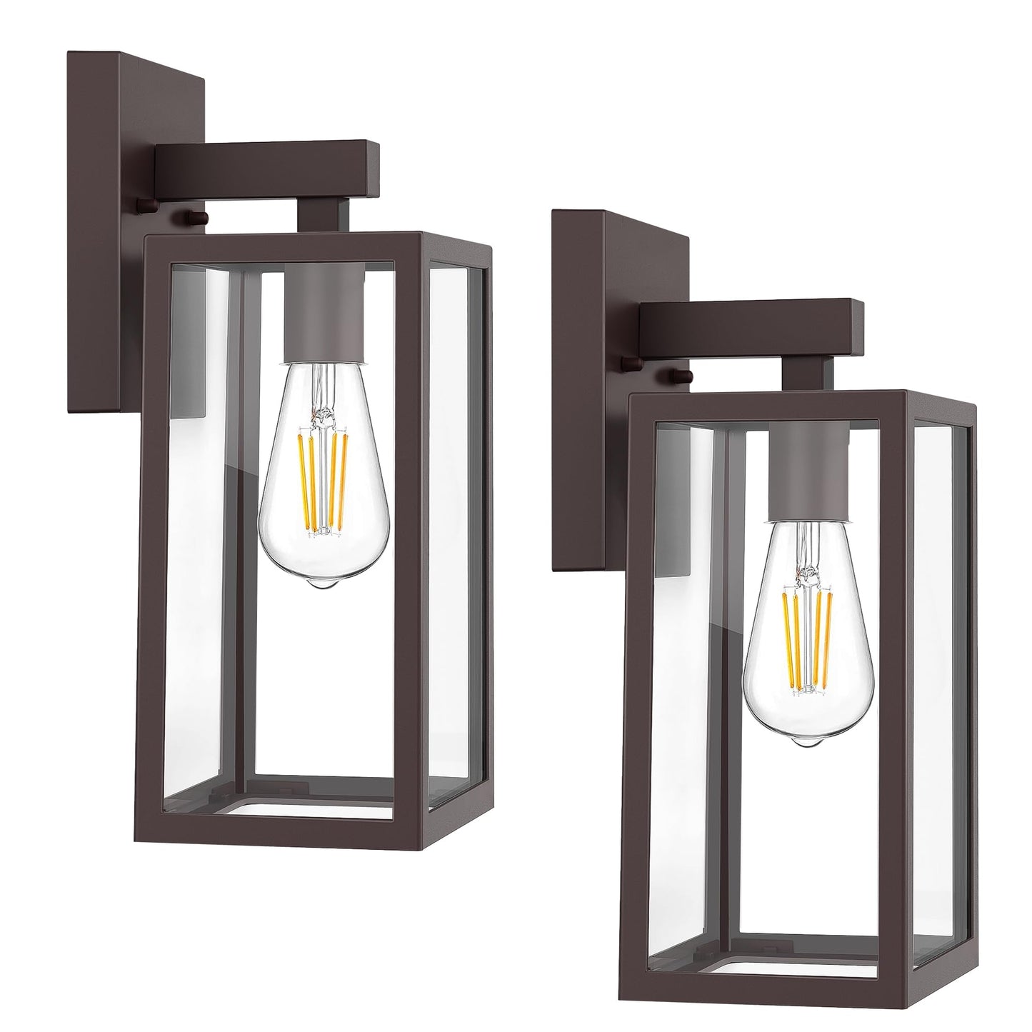 Rynx | Maxvolador Outdoor Wall Lamp - Waterproof Dark Chocolate Lantern, E26 Patio Light, 2 Pack