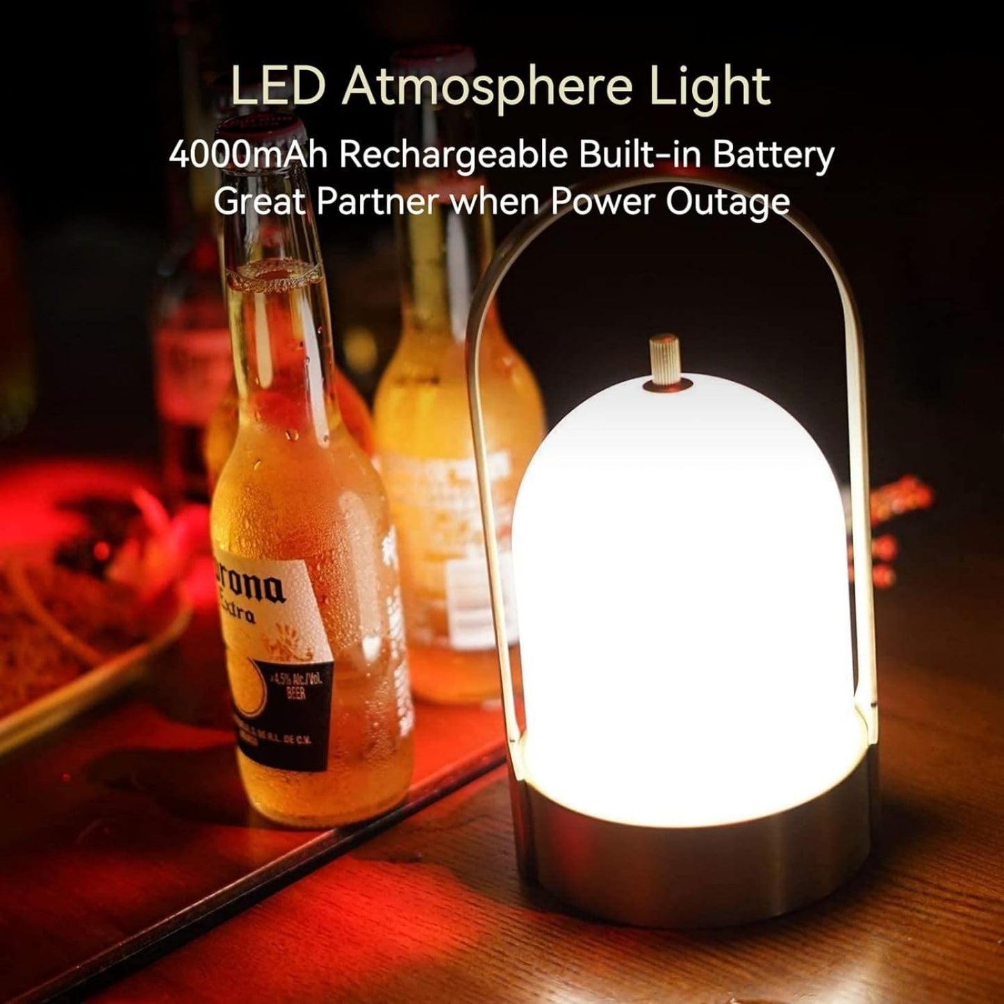 Rynx | Tubicen Brass Waterproof Rechargeable Touch-Dimmable Lantern Table Lamp For Outdoor & Indoor Use