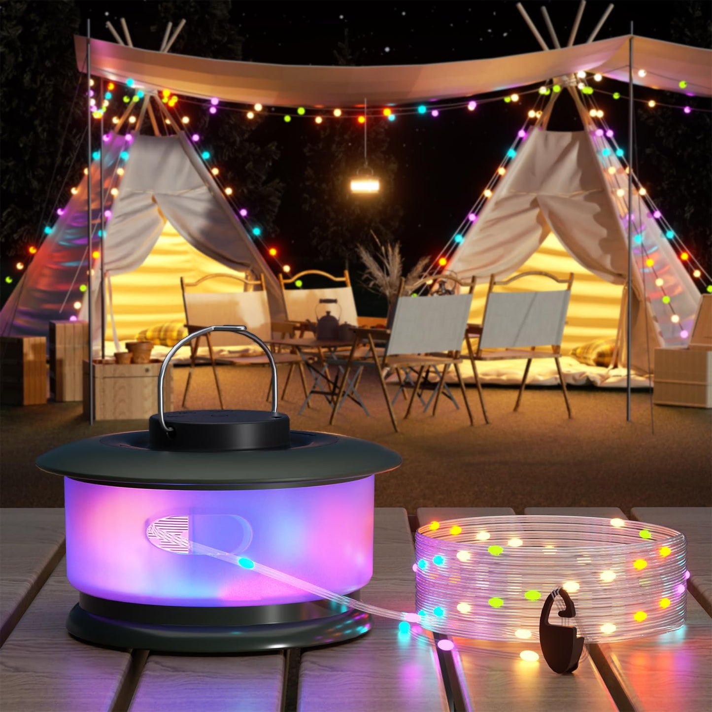 Rynx | Hokone Waterproof Camping Fairy Lights - 22 Modes, Rechargeable Led Usb Lights For Outdoor Use