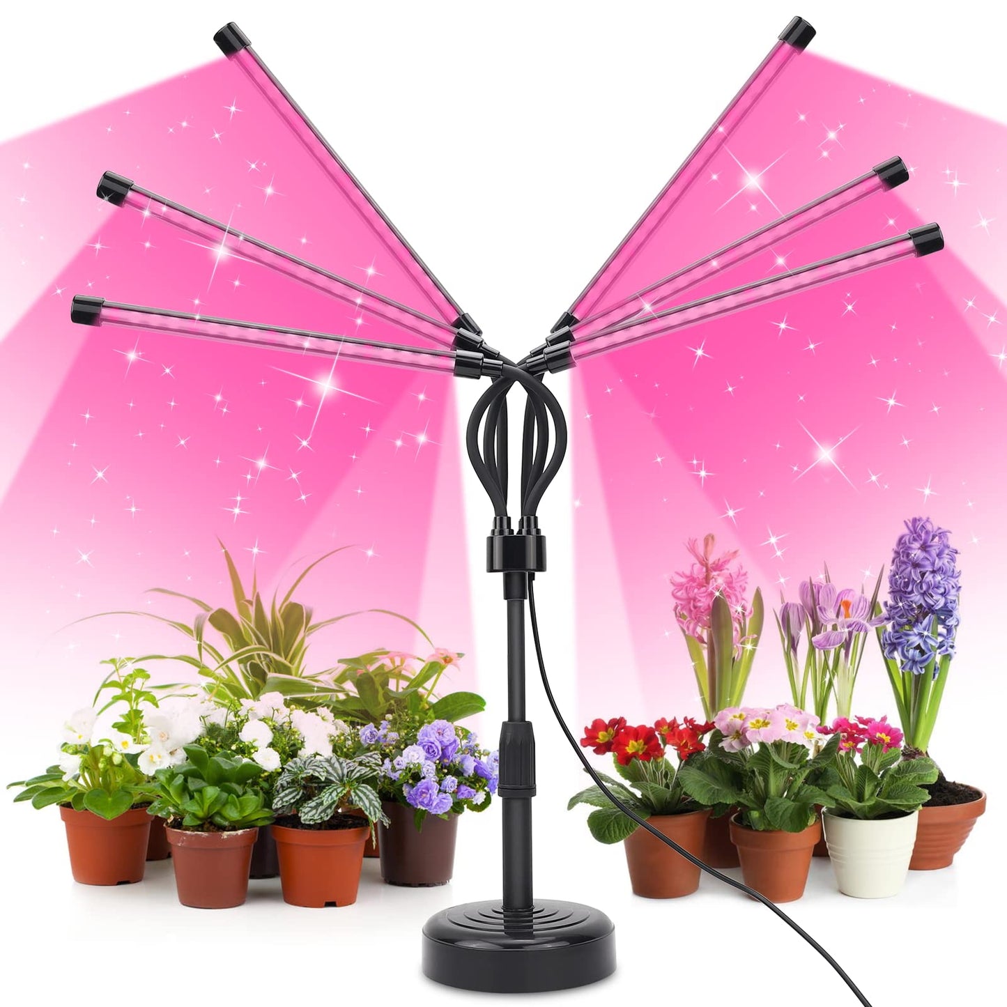 Rynx | Syeioraom Growth Light For Indoor Plants, Six Head Led Growth Light With Full Spectrum, Plant Light For Seed Starting With Adjustable Gooseneck, Suitable For Plants (Six-Head Plant Light)