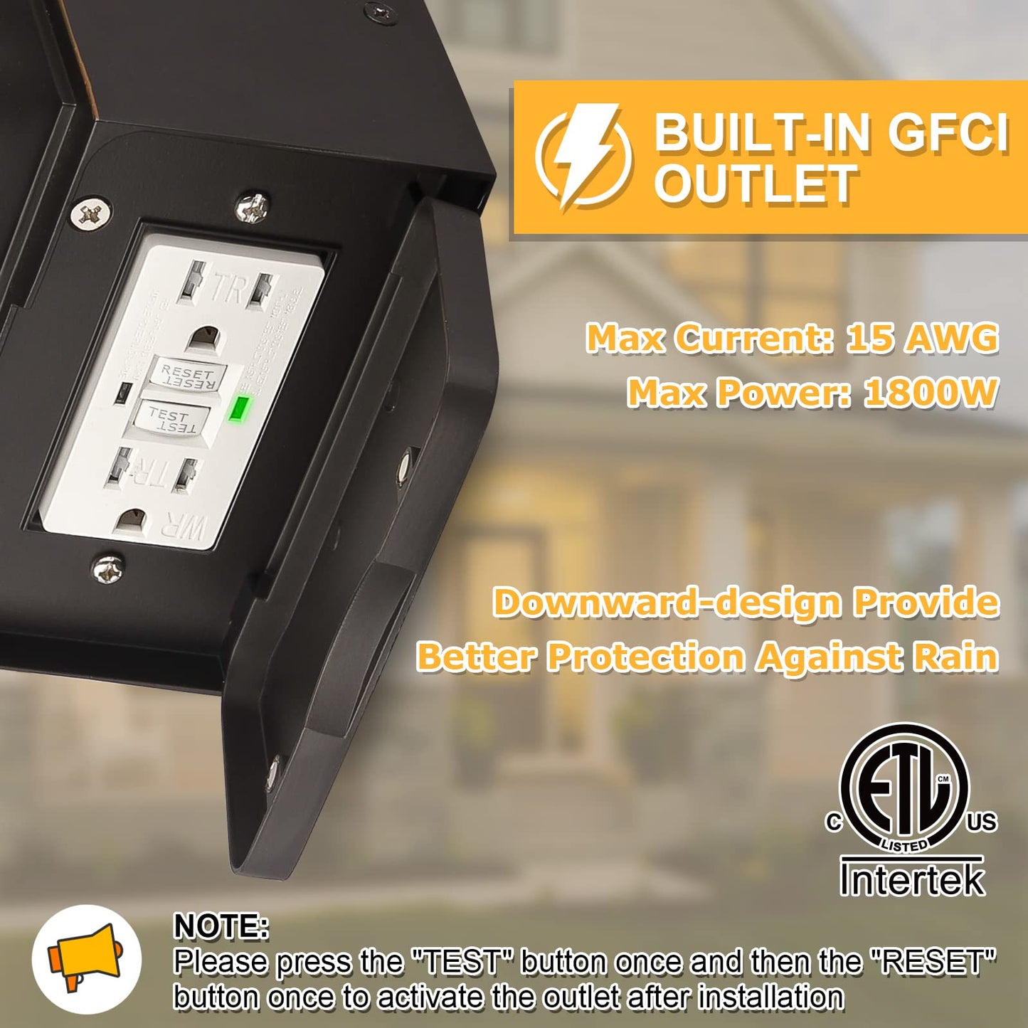 Rynx | Fandbo Dusk To Dawn Poor Light With Gfci Outlet, Waterproof Aluminum, Bulb Included, Oil-Rubbed Bronze